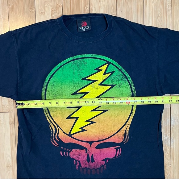 Vintage Zion GRATEFUL DEAD Skull Black LARGE Shirt - Picture 2 of 4